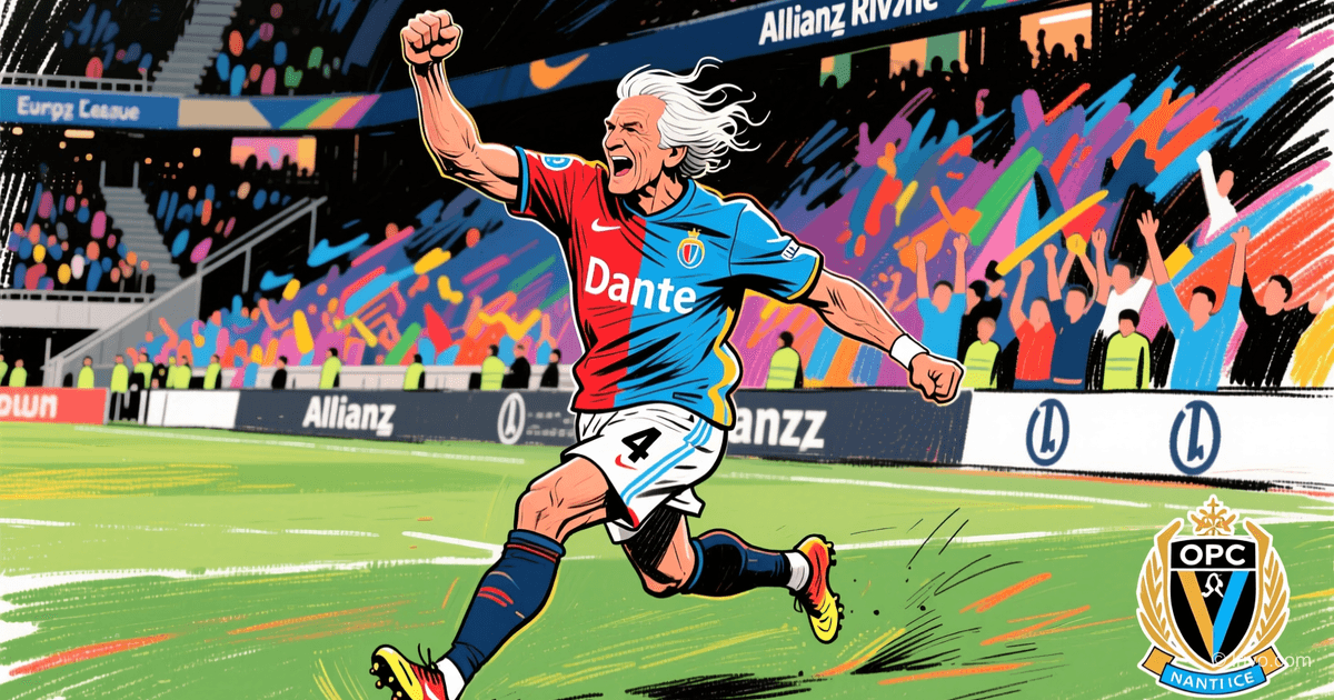 Dante from Nice became the oldest outfield player in Europa League history